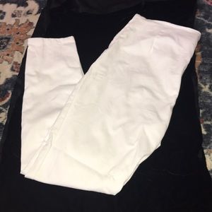 A New Day White Stretch Zipper Ankle Pants